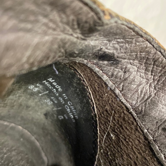 Aldo leather US 8.5/EU 39 leather ankle boots 2.5” heel buckle zipper western - Picture 6 of 8